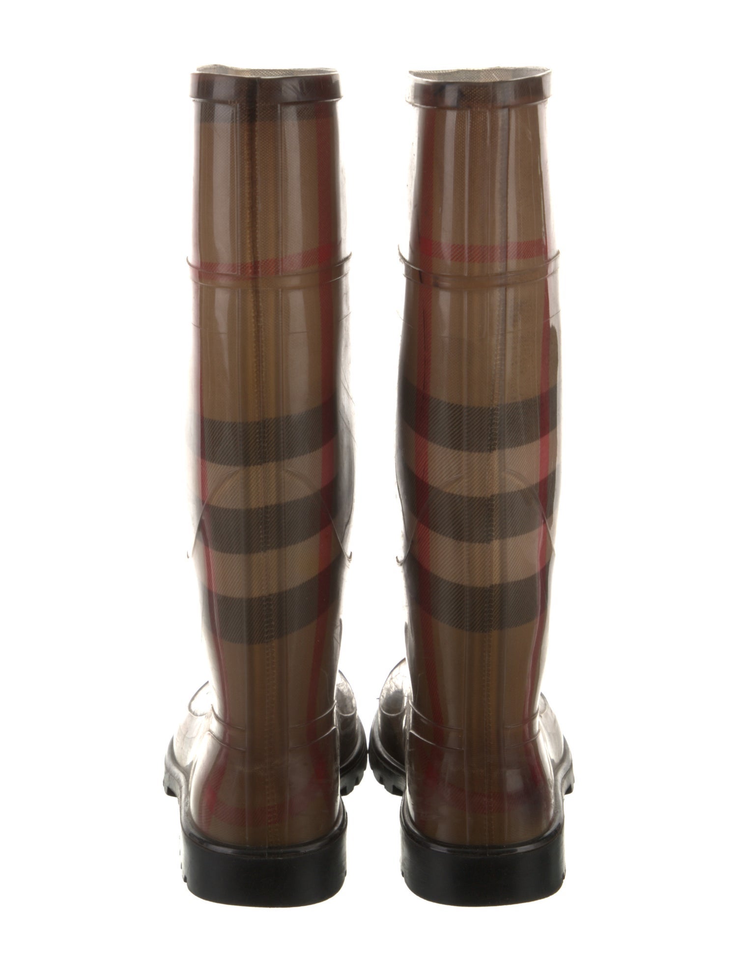 Burberry Rubber Plaid Print Rain Boots